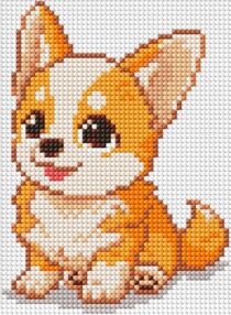 Алмазна мозаїка б/підрамн 15х20 АММ1030 Милий коргі "Ідейка"