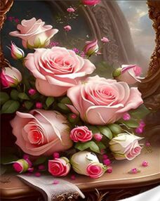 Алмазна мозаїка 30х40 GM86857 Ніжний букет троянд "Strateg"