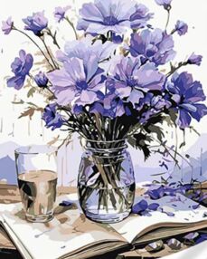 Розпис по номерах 30х40 SS1109 Фіалки у вазі "Strateg"