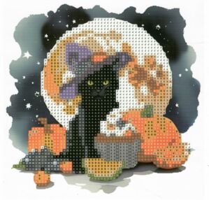 Алмазна мозаїка 18х18 JUB14389 Чорний кіт у капелюсі "Strateg"