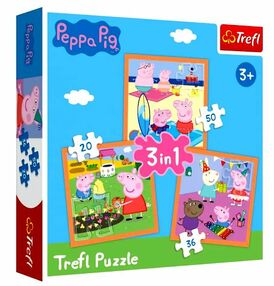 Пазли 3 в 1 Винахідлива Веселе поросятко Trefl 34852