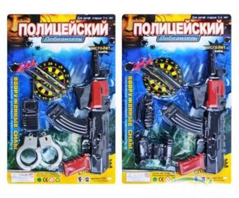 Набір поліцейського ZY E 01 AK 6-7 2 види автомат пістолет на присосках мішень