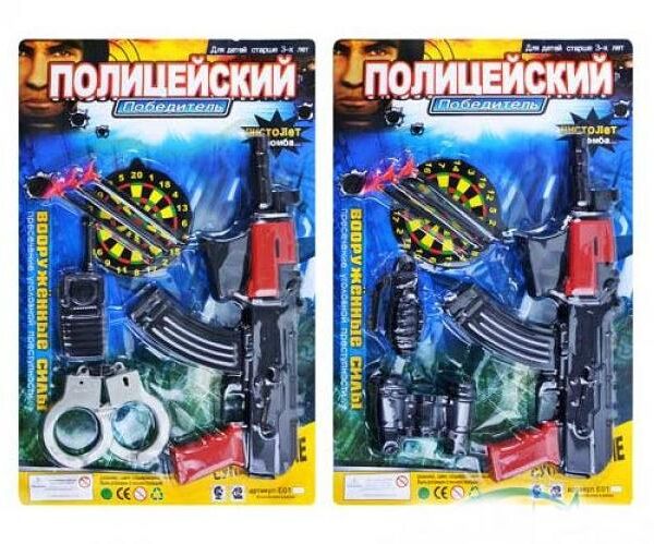 Набір поліцейського ZY E 01 AK 6-7 2 види автомат пістолет на присосках мішень Ціна (цена) 115.40грн. | придбати  купити (купить) Набір поліцейського ZY E 01 AK 6-7 2 види автомат пістолет на присосках мішень доставка по Украине, купить книгу, детские игрушки, компакт диски 0