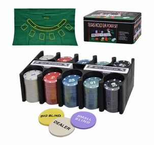 гра настільна покер фішки 2 колоди карт в металевій коробці 3896 B