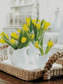 Алмазна мозаїка 30х40 HX114 Ранкові тюльпани "Strateg"