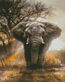 Алмазна мозаїка 30х40 HX205 Могутній слон "Strateg"