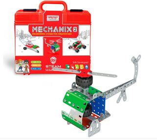 металевий конструктор розвиваючий у пластиковому кейсі №2 170 елементів 15 моделей Mechanix 01067