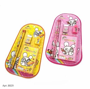 Набір дитячий блокнот чинка олівець простий 2 штуки гумка  8829