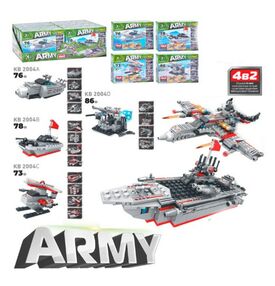 Конструктор KB 2004 військова техніка 4 в 1 від 73 до 86 деталей 4 види