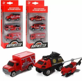 Набір машинок металеві 3 штуки 3 види AS-1940