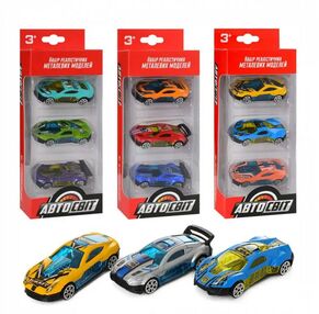 Набір машинок металеві 3 штуки 3 види AS-1945