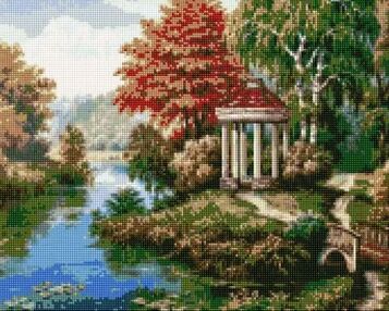 Алмазна мозаїка 40х50 АМО7339 Альтанка біля річки "Ідейка"