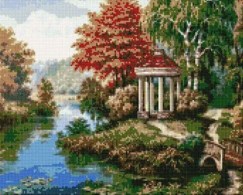 Алмазна мозаїка 40х50 АМО7339 Альтанка біля річки Ідейка Ціна (цена) 303.80грн. | придбати  купити (купить) Алмазна мозаїка 40х50 АМО7339 Альтанка біля річки Ідейка доставка по Украине, купить книгу, детские игрушки, компакт диски 0