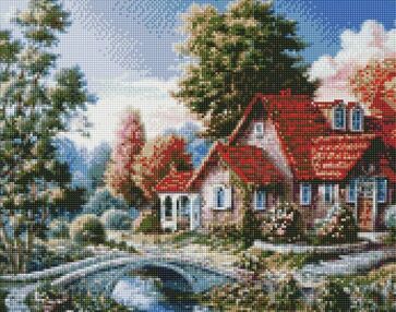 Алмазна мозаїка 40х50 АМО7340 Бабусин будинок "Ідейка"