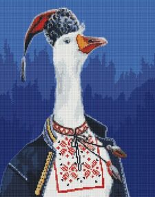 Алмазна мозаїка 40х50 АМО7427 Гусак у вишиванці "Ідейка"
