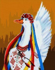 Алмазна мозаїка 40х50 АМО7428 Патріотична гусочка "Ідейка"