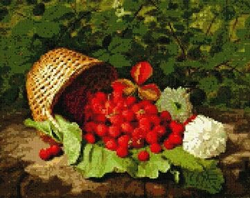 Алмазна мозаїка 40х50 АМО7437 Кошик з полуницею "Ідейка"
