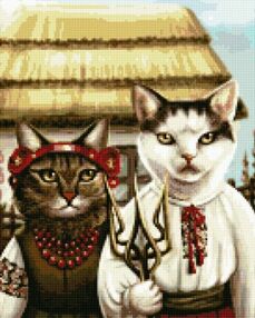 Алмазна мозаїка 40х50 АМО7453 Котяча готика "Ідейка"