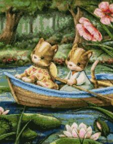 Алмазна мозаїка 40х50 АМО7596 Прогулянка на човні "Ідейка"