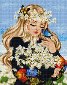 Алмазна мозаїка 40х50 АМО7625 Ромашкове поле "Ідейка"