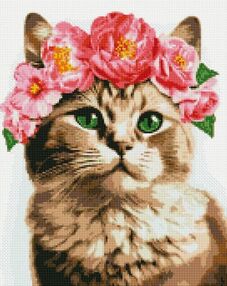 Алмазна мозаїка 40х50 АМО7664 Витончена кішечка "Ідейка"