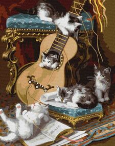 Розпис по номерах 40х50 КНО4478 Пухнасті музиканти "Ідейка"