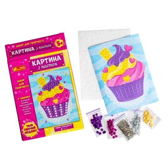 Картина з паєток Тістечко Ціна (цена) 85.10грн. | придбати  купити (купить) Картина з паєток Тістечко доставка по Украине, купить книгу, детские игрушки, компакт диски 1