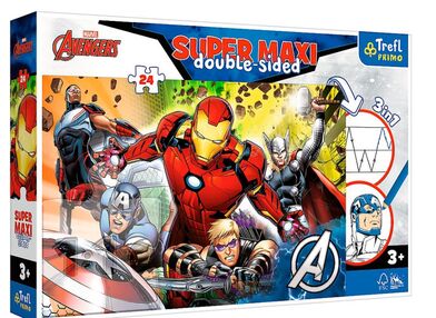 пазли + розмальовка 24 елементи Super MAXI разом сильніші марвел месники Trefl 41007 пазли + розмальовка 24 елементи Super MAXI разом сильніші марвел месники Trefl 41007