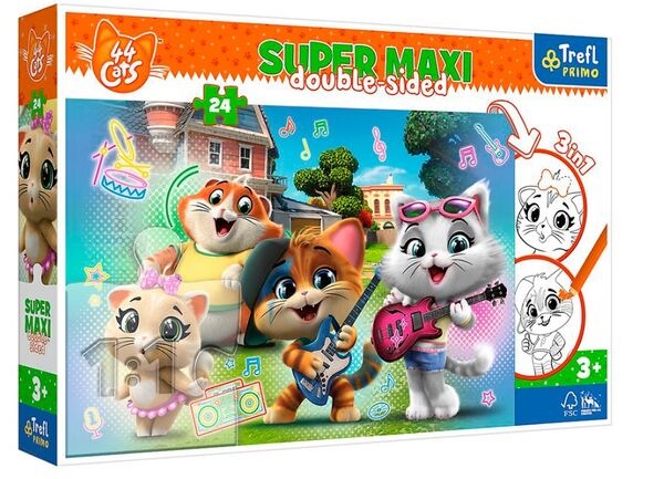 пазли + розмальовка 24 елементи Super MAXI музичний квартет 44 коти Trefl 41011 Ціна (цена) 242.80грн. | придбати  купити (купить) пазли + розмальовка 24 елементи Super MAXI музичний квартет 44 коти Trefl 41011 доставка по Украине, купить книгу, детские игрушки, компакт диски 0