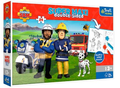 пазли + розмальовка 24 елементи Super MAXI друзі пожежник сем Trefl 41015 пазли + розмальовка 24 елементи Super MAXI друзі пожежник сем Trefl 41015