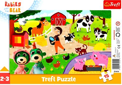 пазли 15 елементів рамкові ферма сімя тефликів Trefl 31414