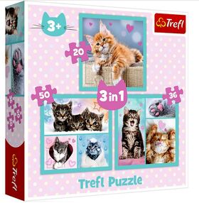 пазли 3 в 1 милі кошенята Trefl 34862