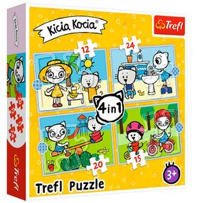 пазли 4 в 1 день кошеня кітті Trefl 34372