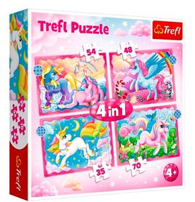 пазли 4 в 1 єдинороги та магія Trefl 34389