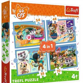 пазли 4 в 1 команда котиків Trefl 34612