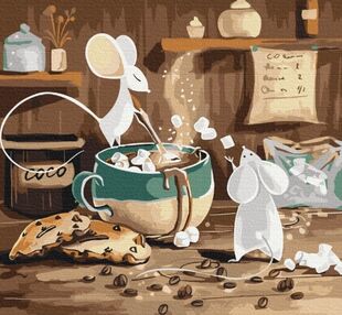 Розпис по номерах 40х40 SBS014 Какао для мишок brushme Брашми