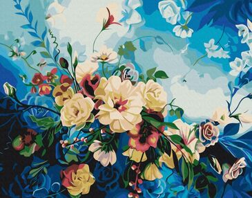 Розпис по номерах 40х50 BS53560 Квіти блакиті brushme Брашми