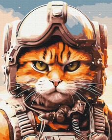 Розпис по номерах 40х50 BS53804 Котик головний пілот brushme Брашми