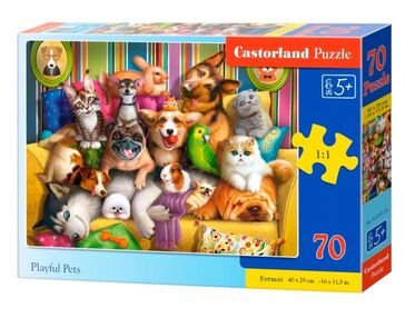 пазли castorland 70 елементів грайливі тварини артикул 070176