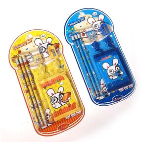 набір дитячий 9599 гаманець блокнот чинка олівець чорнографітний  4 штуки гумка тримач для ручки