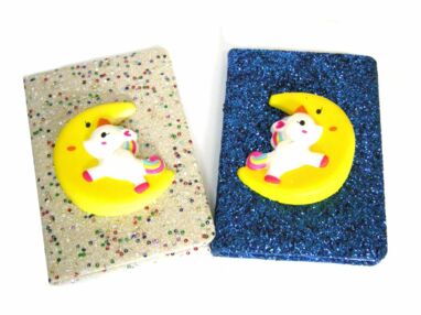 блокнот а5 80 аркушів глітер з аплікацією сквіш у лінійку в асортименті