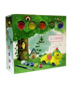 набір дитячий 8 - 7 гіпсова фігурка на колесах фарби, пензлик