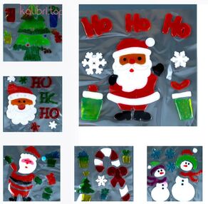 Наклейки силіконові KA-23-575 Санти кольорові 19 см