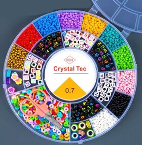 набір бісеру та намистин для плетіння браслетів плетінка KA-23-635