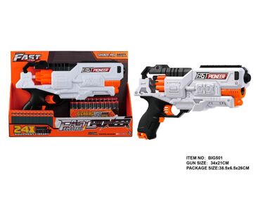 Іграшковий пістолет Fast Pioneer автоматичний барабан на батарейках з м'якими набоями BIG501