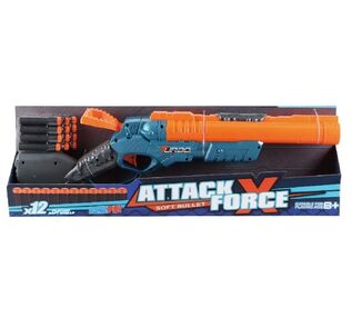 Іграшкова рушниця Turbo механічна з подвійним дулом та м'якими набоями (12 шт.) ВТ333