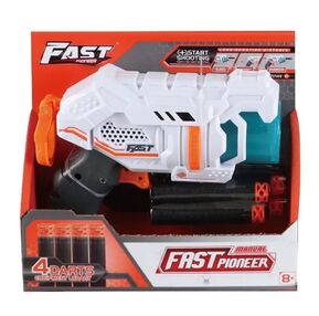 Іграшковий пістолет Fast Pioneer механічний барабанного типу з м'якими набоями (4 шт.) BH701