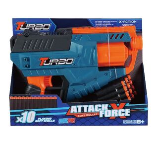 Іграшковий пістолет Turbo механічний з барабаном та м'якими набоями (10 шт.) ВТ319