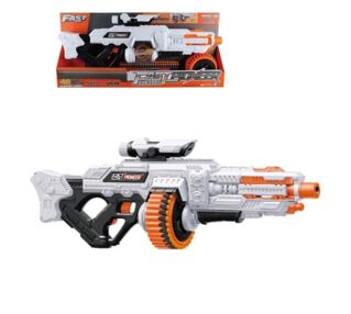 Іграшковий кулемет Fast Pioneer автоматичний, барабан на батарейках з м'якими набоями (48 шт.) та пр