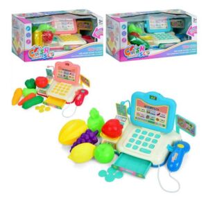 Касовий апарат 23 см сканер звук рухлива деталь продукти 2 види по 2 кольори 682-1A-1B